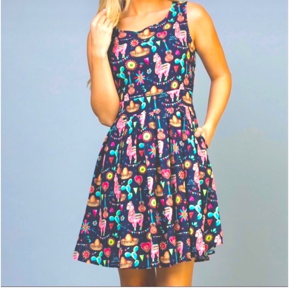 VTG,LA Soul,Dresses Fiesta Llama
Print Dress,Tie-Back,POCKETS,Lined, EUC,Size S - Picture 3 of 14